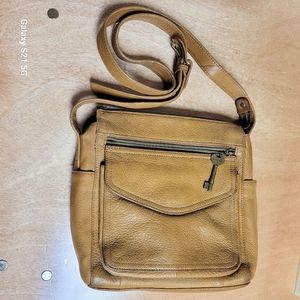 Vintage Fossil “1954” Genuine Brown Leather Crossbody Bag 75082 Y2K